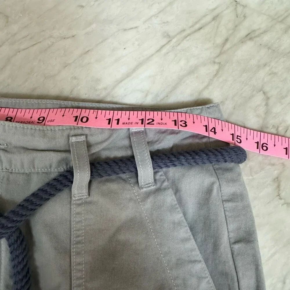 The Great. The Voyager rope belt cropped cotton pants in blue size 27 NWT - Picture 9 of 11